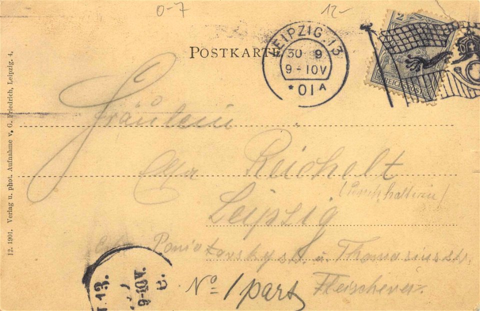 Leipzig, Sachsen - Harkortstraße, Reichsgerichtsplatz (back) (Zeno Ansichtskarten)