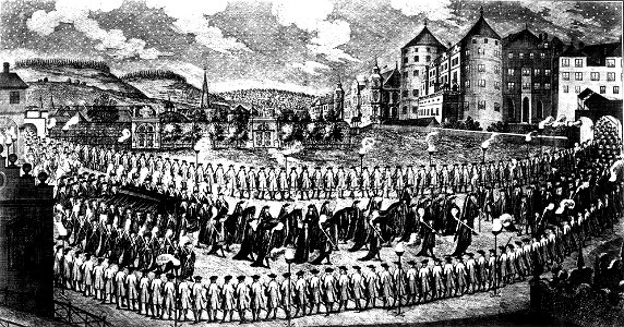 Leichenzug Maria Dorothea Sophia von Oettingen in Stuttgart