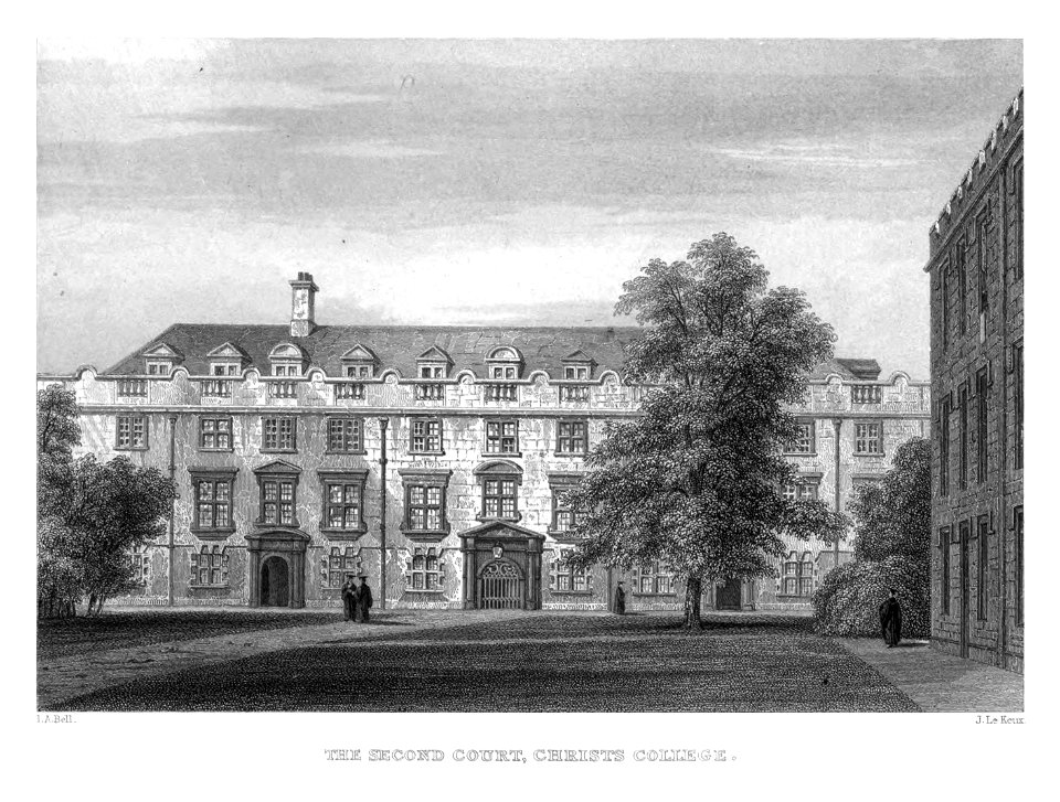 LeKeux - Cambridge, c1840 - Christ's 02, Second Court - memorialsofcambr01wriguoft 0154