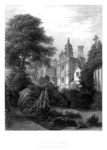 LeKeux - Cambridge, c1840 - Caius 02, from the Fellows' Gardens - memorialsofcambr01wriguoft 0298