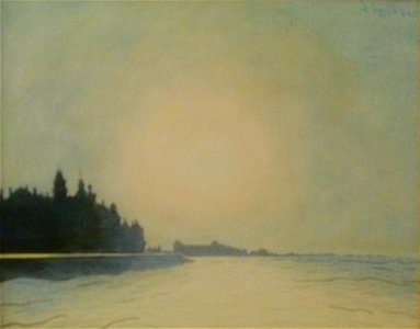 Leon Spilliaert (1910) - De zeedijk van Oostende gezien vanop het staketsel