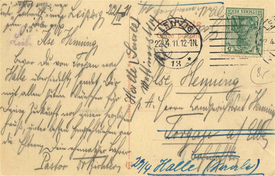 Leipzig, Sachsen - Neues Rathaus von Südwest (back) (Zeno Ansichtskarten)