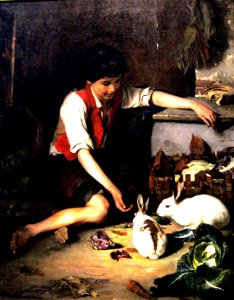 Lembesis Polychronis Child with Rabbits high, contrast