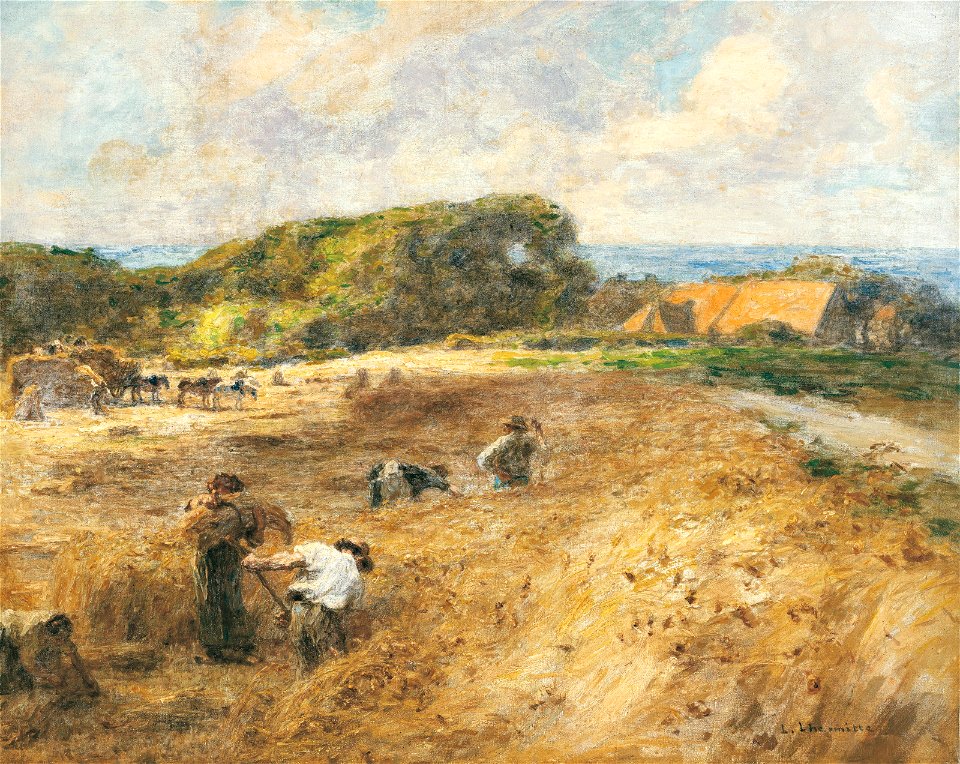 Leon augustin lhermitte les moissonneurs pres de la ferme de sombre060000)