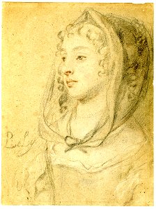 A lady wearing her hair in ringlets by Sir Peter Lely