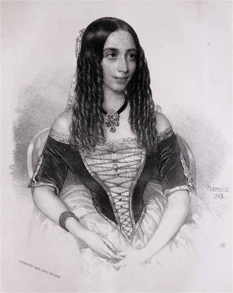 Lemouton Emília portréja (Barabás Miklós, 1845)