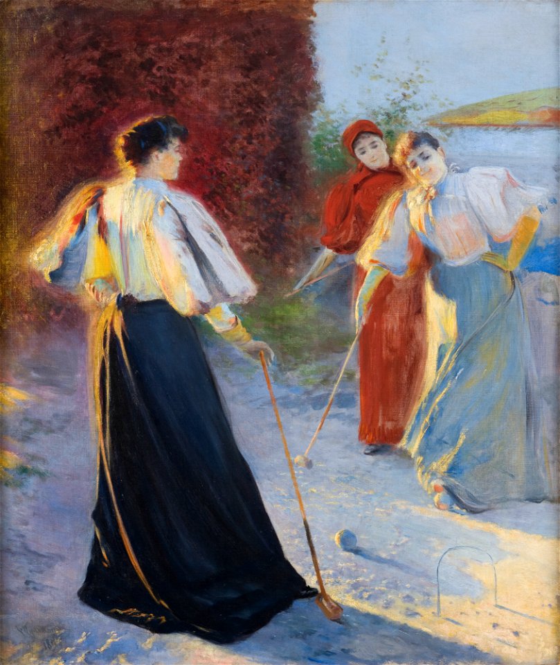 Leon Wyczółkowski - A Game of Crocquet - MNK II-b-174 - National Museum Kraków