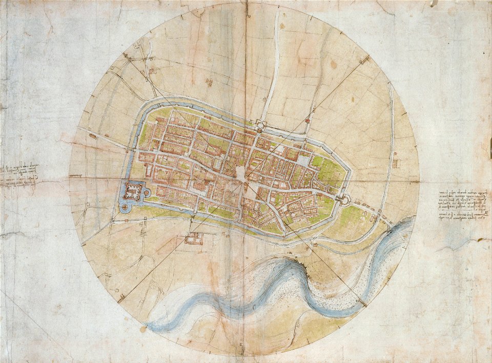 Leonardo da Vinci - Plan of Imola - Google Art ProjectFXD