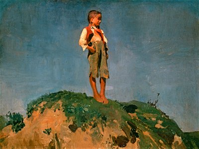 Franz von Lenbach - Hüterbub auf einem Grashügel - L 802 - Lenbachhaus