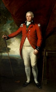 Lemuel Francis Abbott - Portrait of Henry Callender standing full-length in a landscape in the attire of Captain General of the Blackheath Golf Club