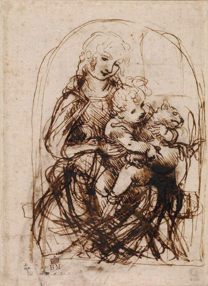 Leonardo da Vinci - 1856,0621.1, The Virgin and Christ Child with a cat (cropped)