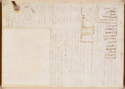 Leonardo da Vinci - RCIN 912347, Verso A list of chemicals, and a sketch of machinery c.1508-10