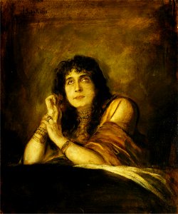 Franz von Lenbach - Portrait of Sarah Bernhardt, as Lady Macbeth (1892)