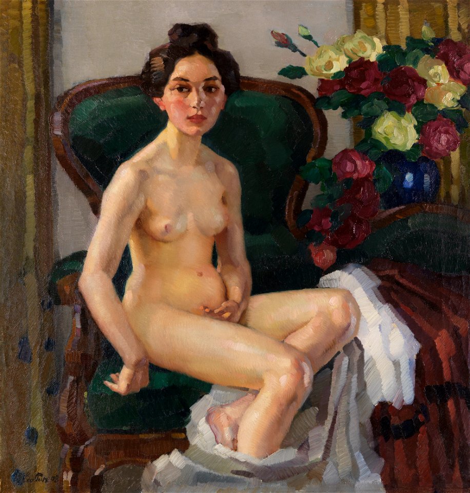 Leo Putz Auf dem Sofa II (Gusti) 1908