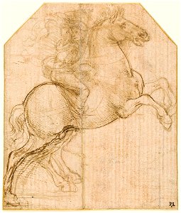 Leonardo da Vinci - A rider on a rearing horse, c.1481, PD.44-1999
