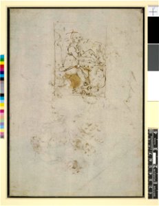 Leonardo da Vinci - 1860,0616.98, Verso Studies of a maiden with a unicorn