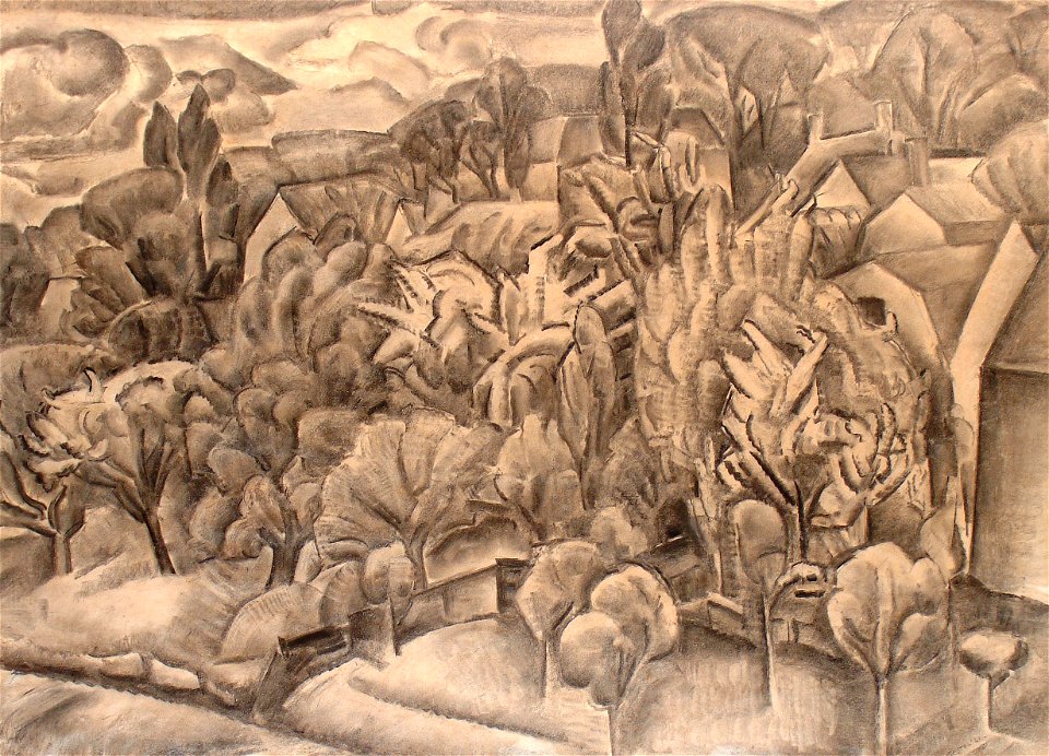 Leo Gestel Houses in a landscape 1921