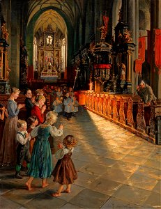 Leo Reiffenstein Inneres der Kirche zu Mondsee 1895