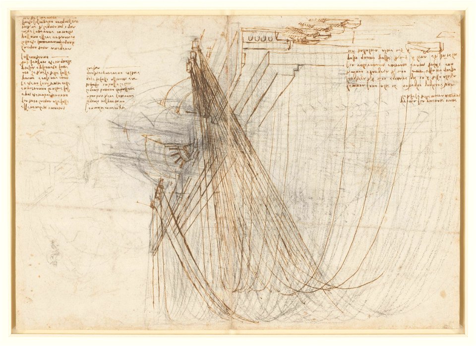 Leonardo da Vinci - RCIN 912337, Verso Mortars bombarding a fortress c.1503-4
