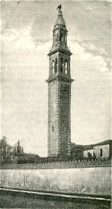 Lendinara campanile della chiesa di Santa Sofia xilografia di Barberis