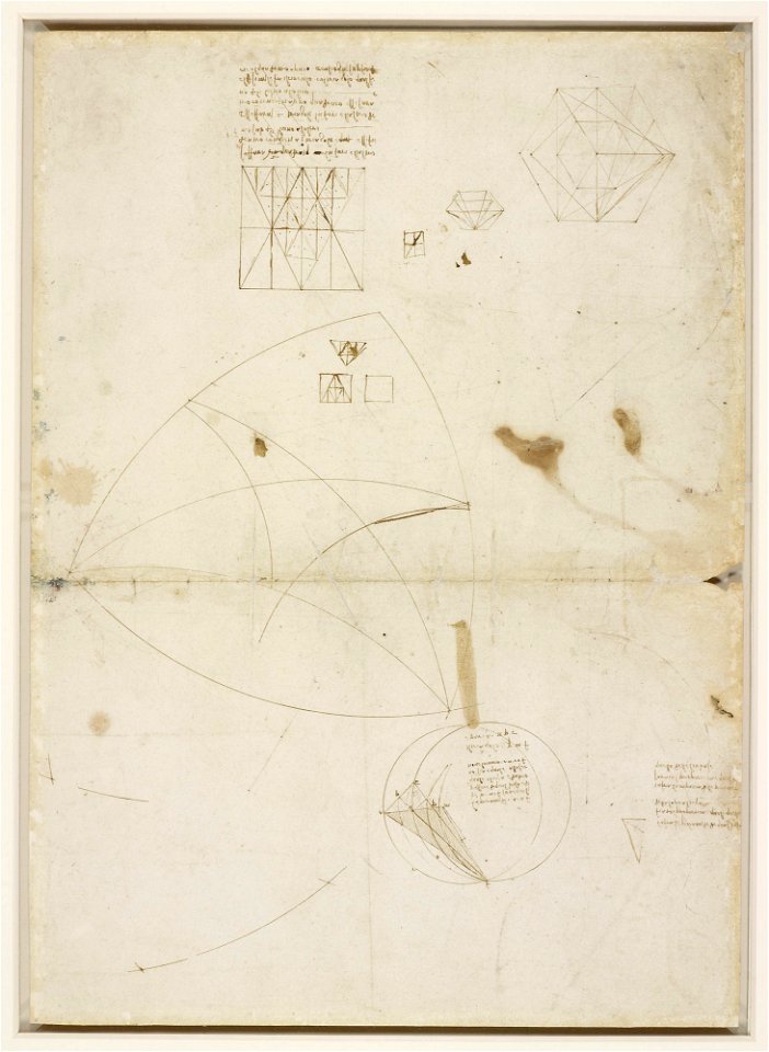 Leonardo da Vinci - RCIN 912283, Verso Studies of geometry c.1490
