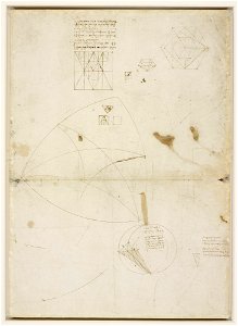 Leonardo da Vinci - RCIN 912283, Verso Studies of geometry c.1490. Free illustration for personal and commercial use.