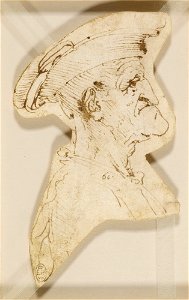 Leonardo da Vinci - RCIN 912475, Recto An old man wearing a cap in profile