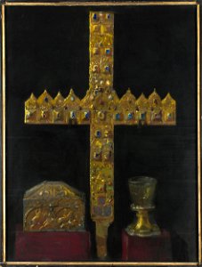 Leon Wyczółkowski - Krzyż z diademów książęcych, skrzyneczka zwana saraceńsko-sycylijską i tzw. szklanica św. Jadwigi Śląskiej