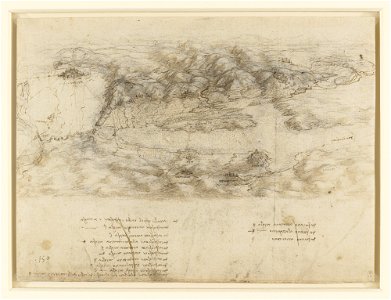 Leonardo da Vinci - RCIN 912682, A bird's eye view of the Valdichiana c.1503-6