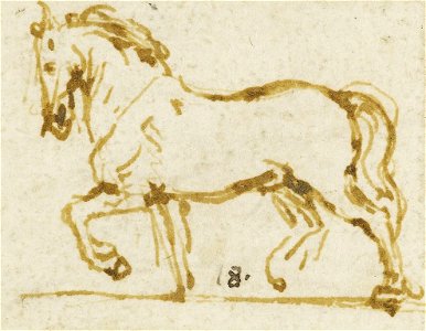 Leonardo da Vinci - RCIN 912345, Recto A study for an equestrian monument