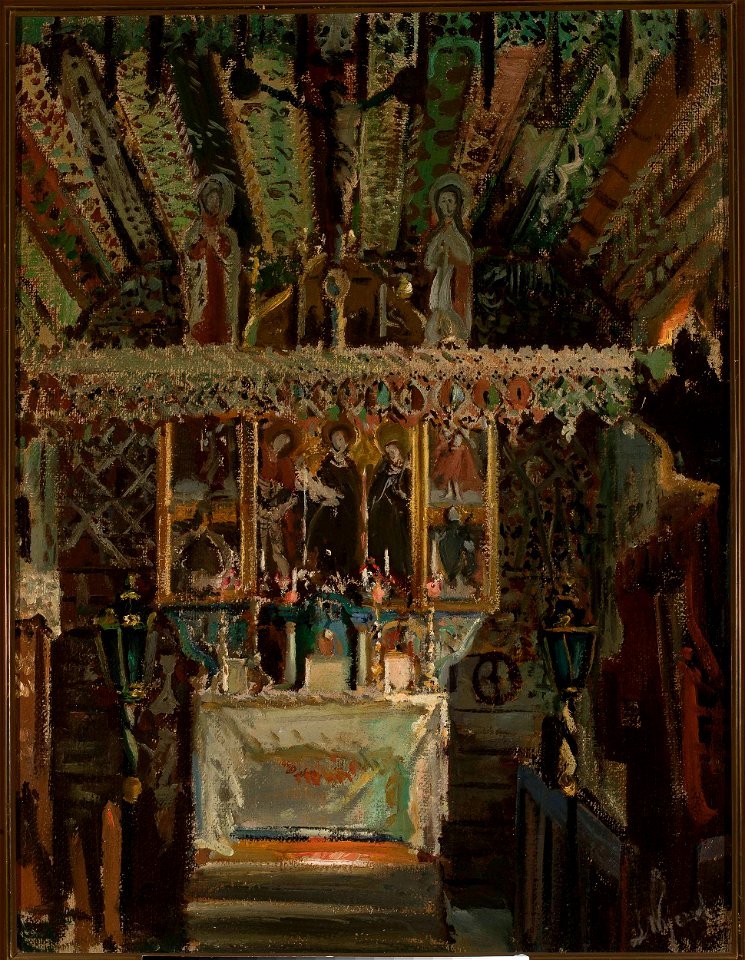 Leon Wyczółkowski - Interior of the church in Dębno - MP 791 - National Museum in Warsaw