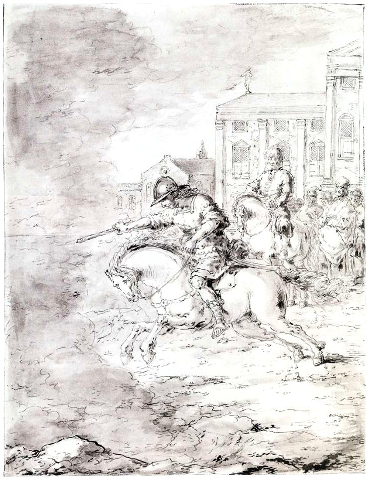 Leonaert Bramer - Marcus Curtius Leaping into the Abyss on His Horse - WGA03098