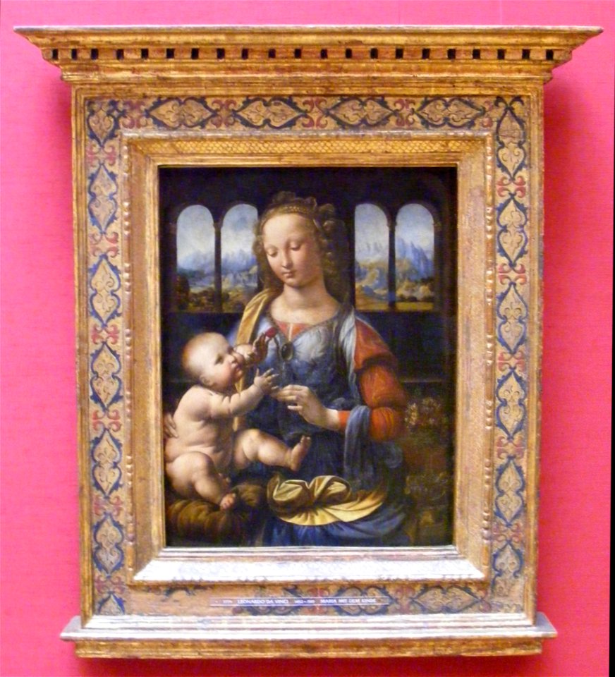 Leonardo da Vinci - Madonna with clove (frame)