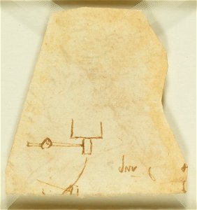 Leonardo da Vinci - RCIN 912459, Verso A slight sketch of machinery c.1503-5