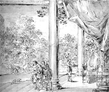 Leonaert Bramer - Figures in a Loggia - WGA03095