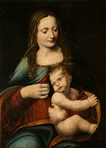 Leonardo da Vinci (1452-1519) (follower of) - Madonna and Child - 1298328 - National Trust. Free illustration for personal and commercial use.
