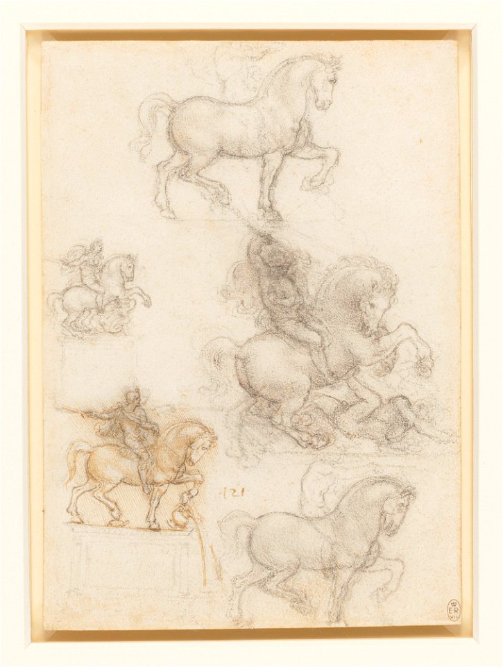Leonardo da Vinci - RCIN 912360, Designs for an equestrian monument c.1517-18
