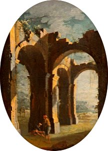 Leonardo Coccorante (1680-1750) - Capriccio of Classical Ruins with Beggars - 1530128.2 - National Trust