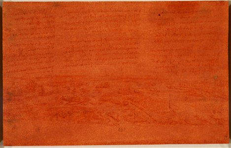 Leonardo da Vinci - RCIN 912412, A bird's-eye view of a swampy plain, with notes c.1510-11