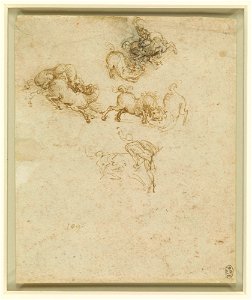 Leonardo da Vinci - RCIN 912330, Horses and soldiers c.1503-4