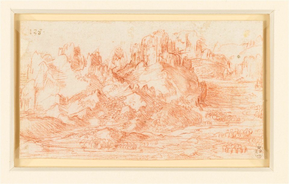 Leonardo da Vinci - RCIN 912406, A mountainous landscape c.1506-10