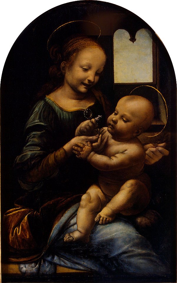 Leonardo Da Vinci - Madonna Benois. Free illustration for personal and commercial use.