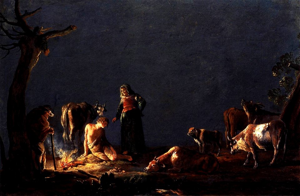 Leonaert Bramer - Peasants by a Fire - WGA03084