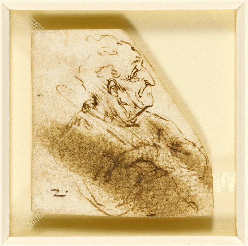 Leonardo da Vinci - RCIN 912464, The head and shouders of an old man in profile c.1478