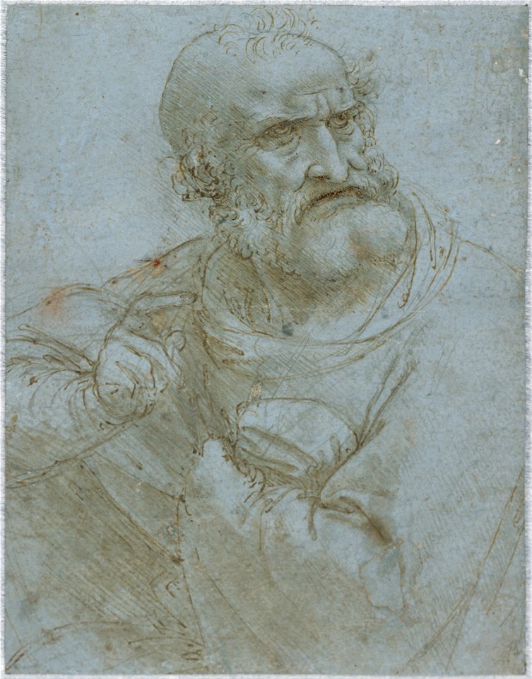 Leonardo da Vinci - Half-Length Figure of an Apostle, 1493-1495 - Google Art Project