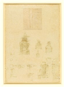 Leonardo da Vinci - RCIN 912353, v, Sketches for the Trivulzio monument, and other studies c.1508-10