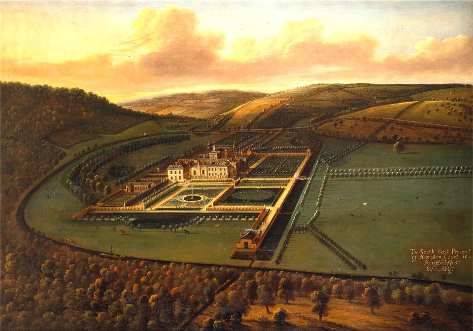 Leonard Knyff - The Southeast Prospect of Hampton Court, Herefordshire - Google Art Project