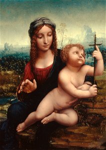 Leonardo da Vinci (taller) - La Virgen del huso, c. 1501-13