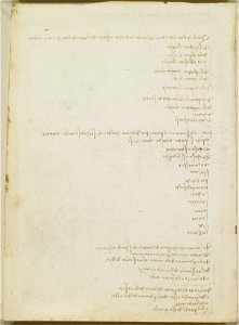 Leonardo da Vinci - RCIN 919059, Verso Notes on topics to be investigated 1489