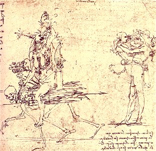 Leonardo da Vinci - illustraion for virtue and envy